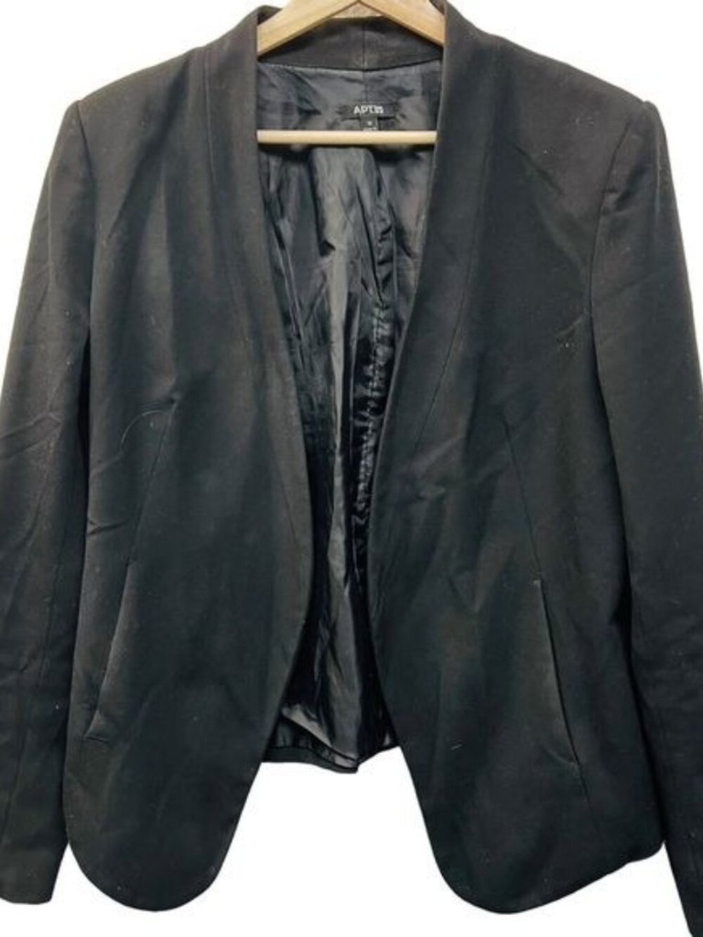 Apt 9 Black Career Blazer with Waterfall Front